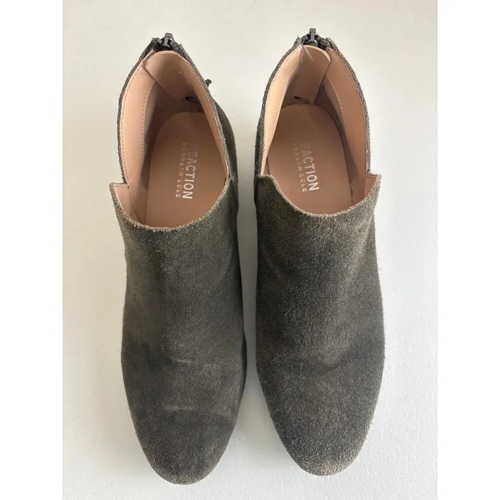 Kenneth Cole Reaction Oliver Green Suede Ankle Boots Size 8.5